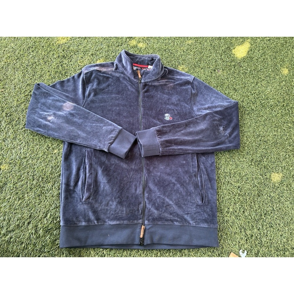 Robert Graham Mens Classic Fit Full-Zip Velour Jacket‎ With Skull Logo Size M
